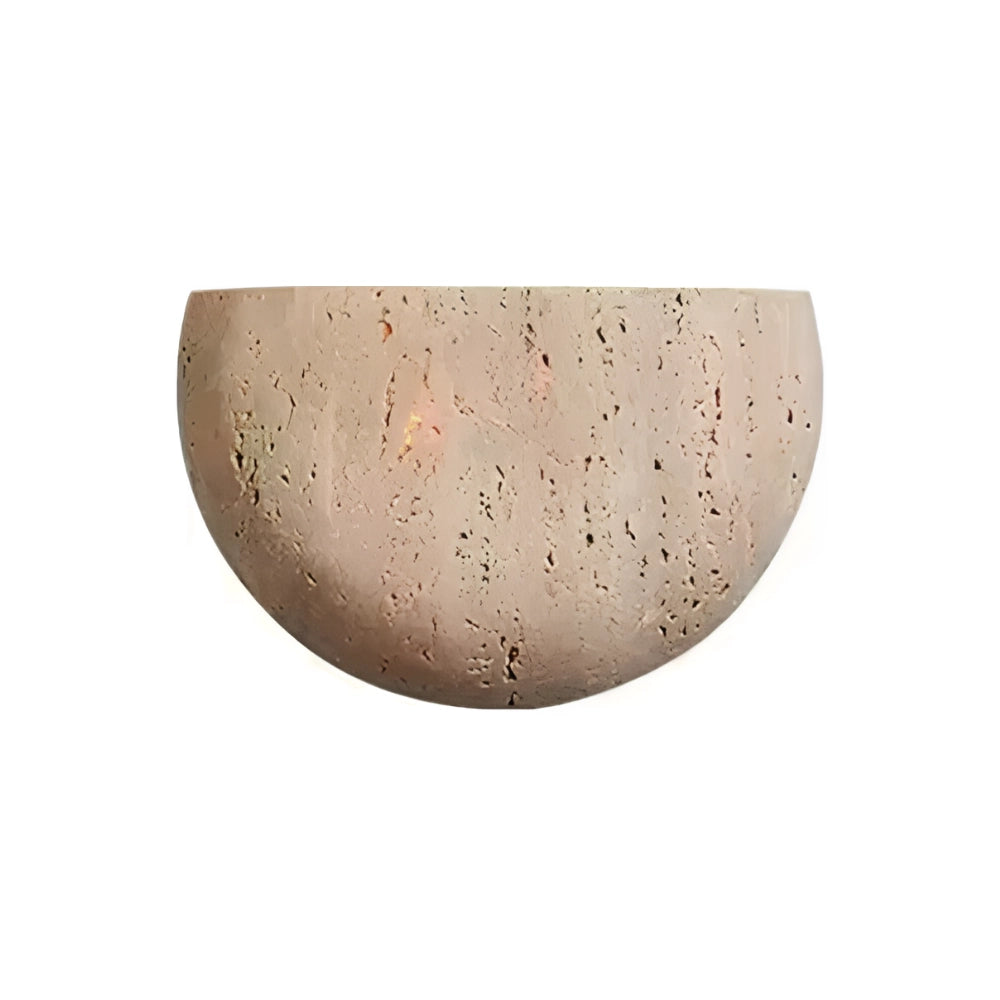 CÉLESTE | Applique murale demi-lune en pierre de travertin