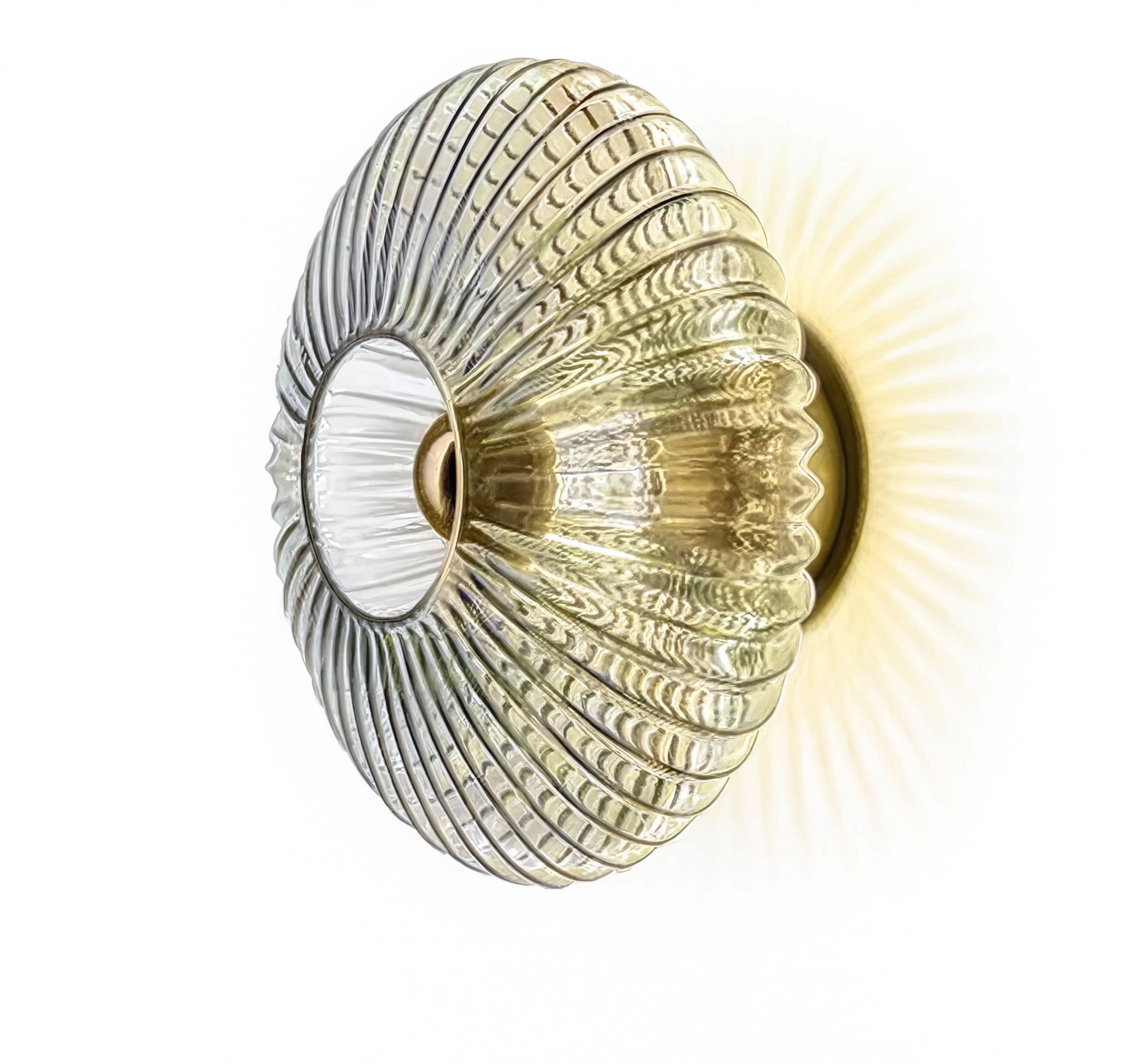 ALIX | Applique murale coquille en verre strié