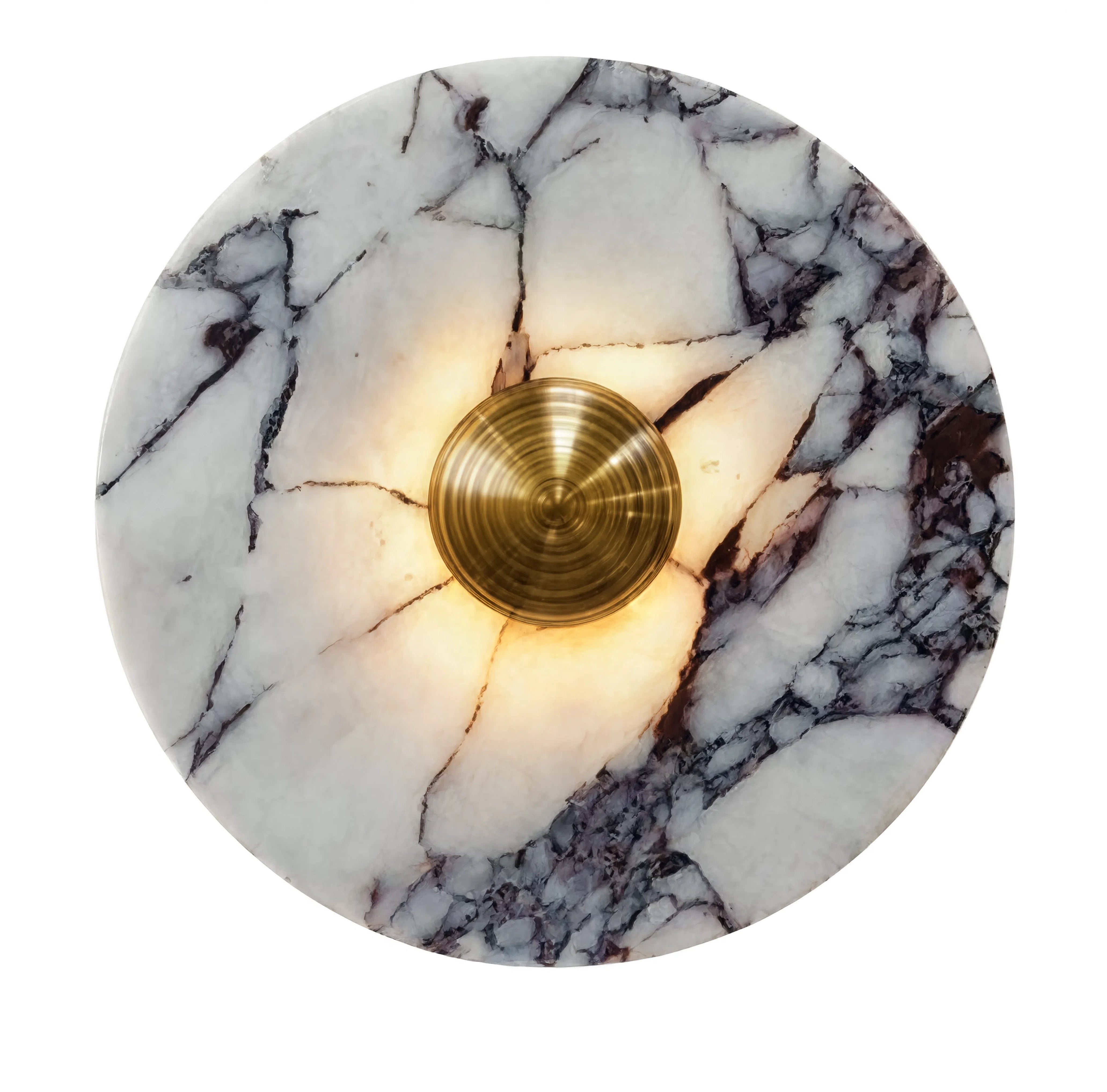 AGATHE | Applique murale ronde en marbre blanc et noir