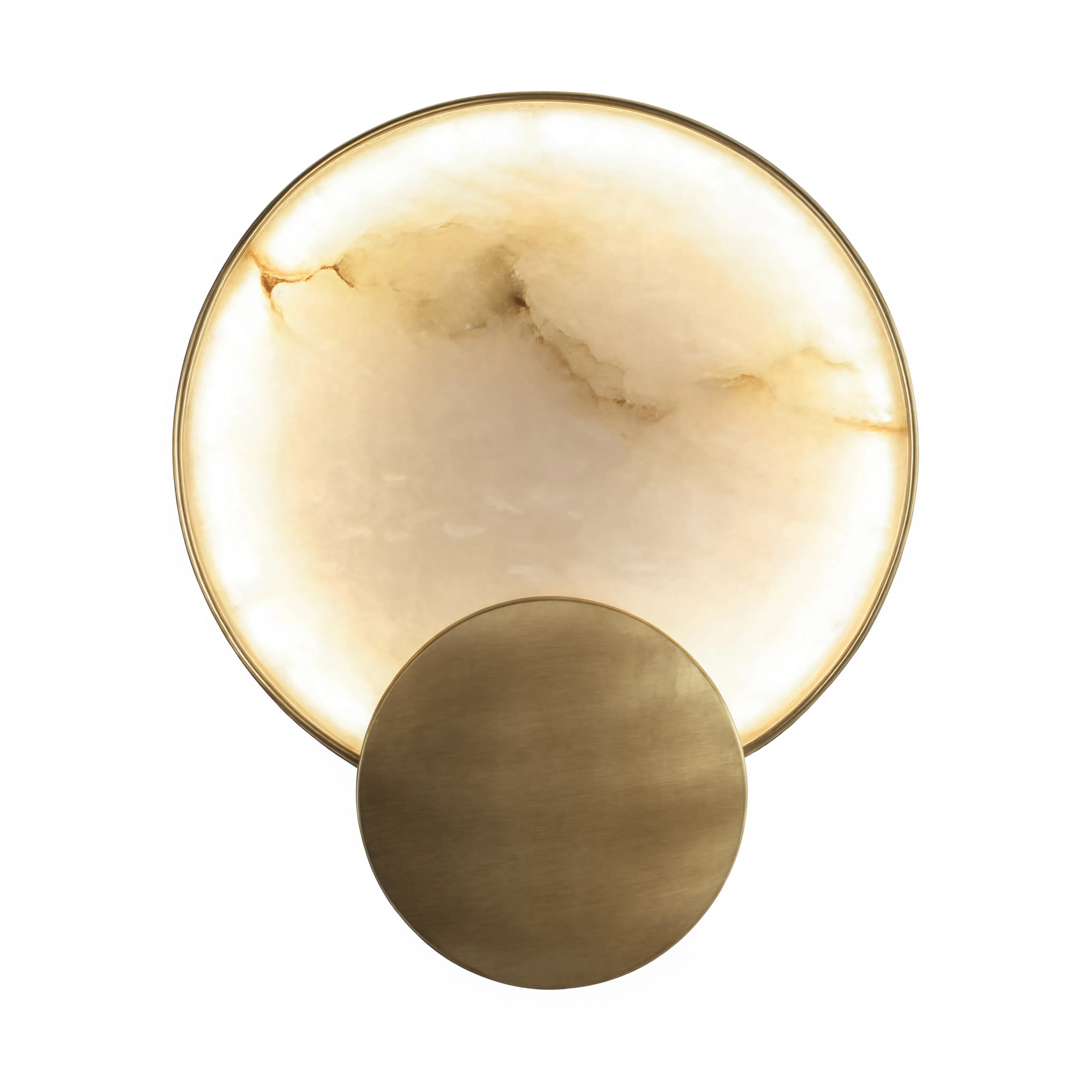 AURORE | Applique murale éclipse en marbre et métal doré