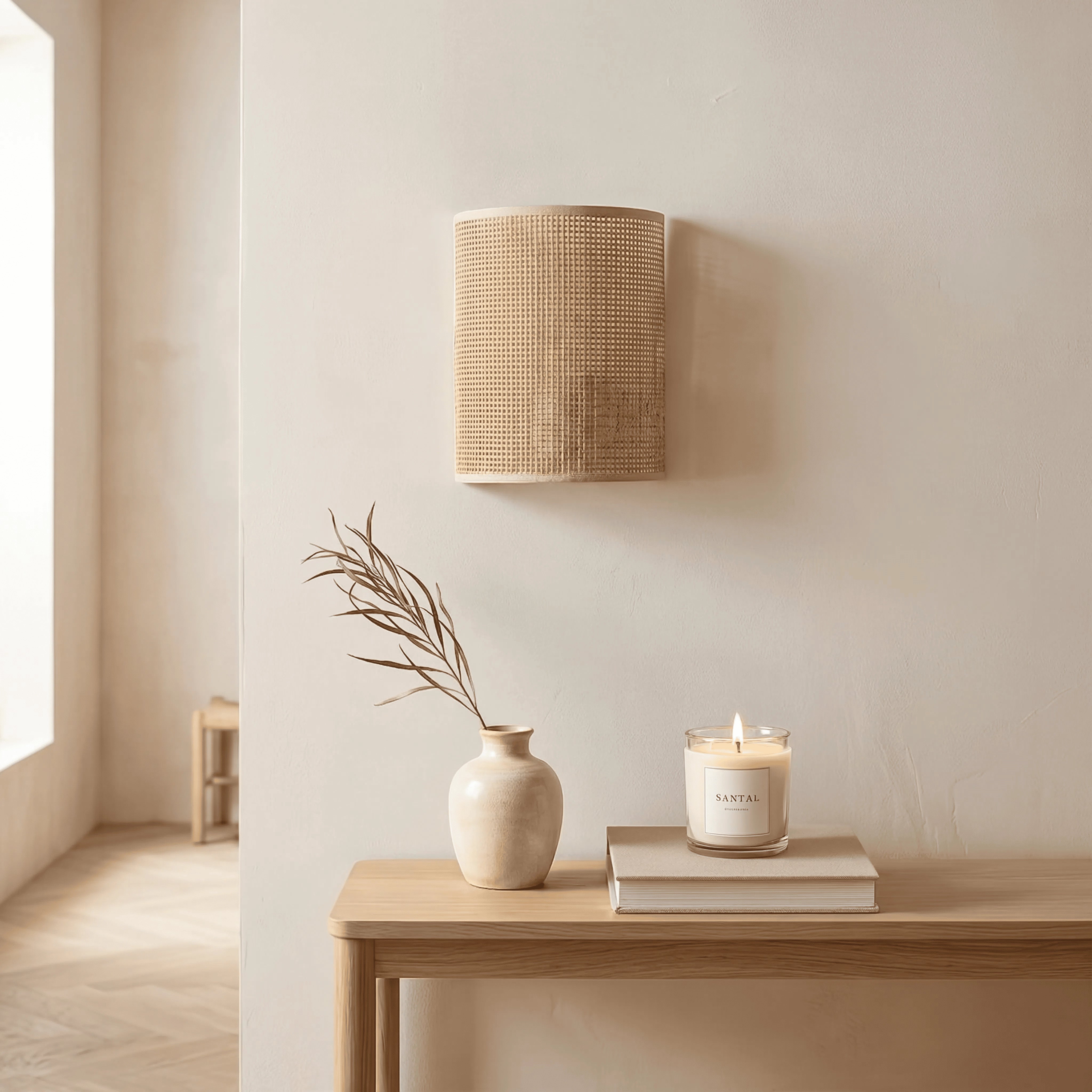 ANOUK | Applique murale en rotin naturel tressé