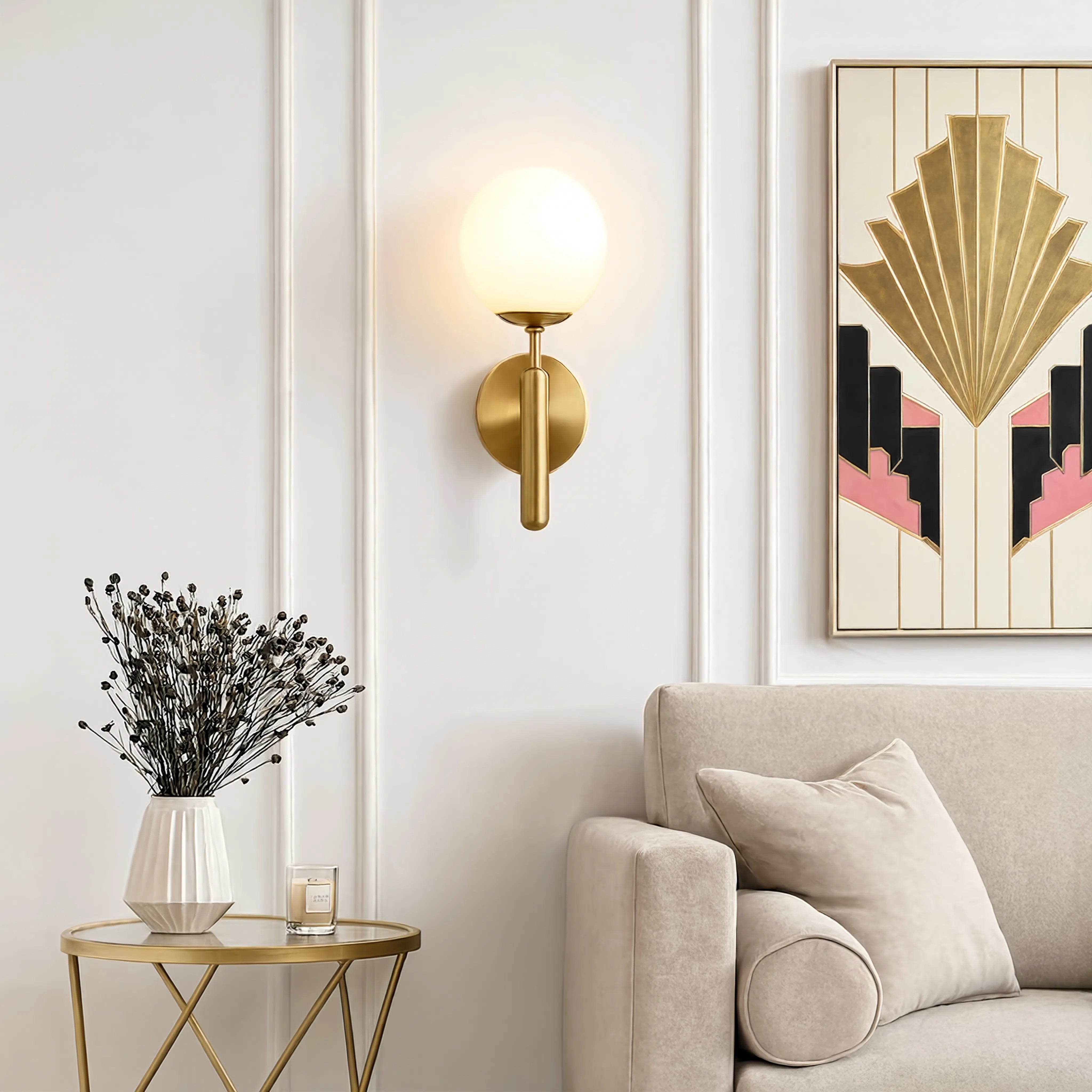 APOLLINE | Applique murale art déco en laiton