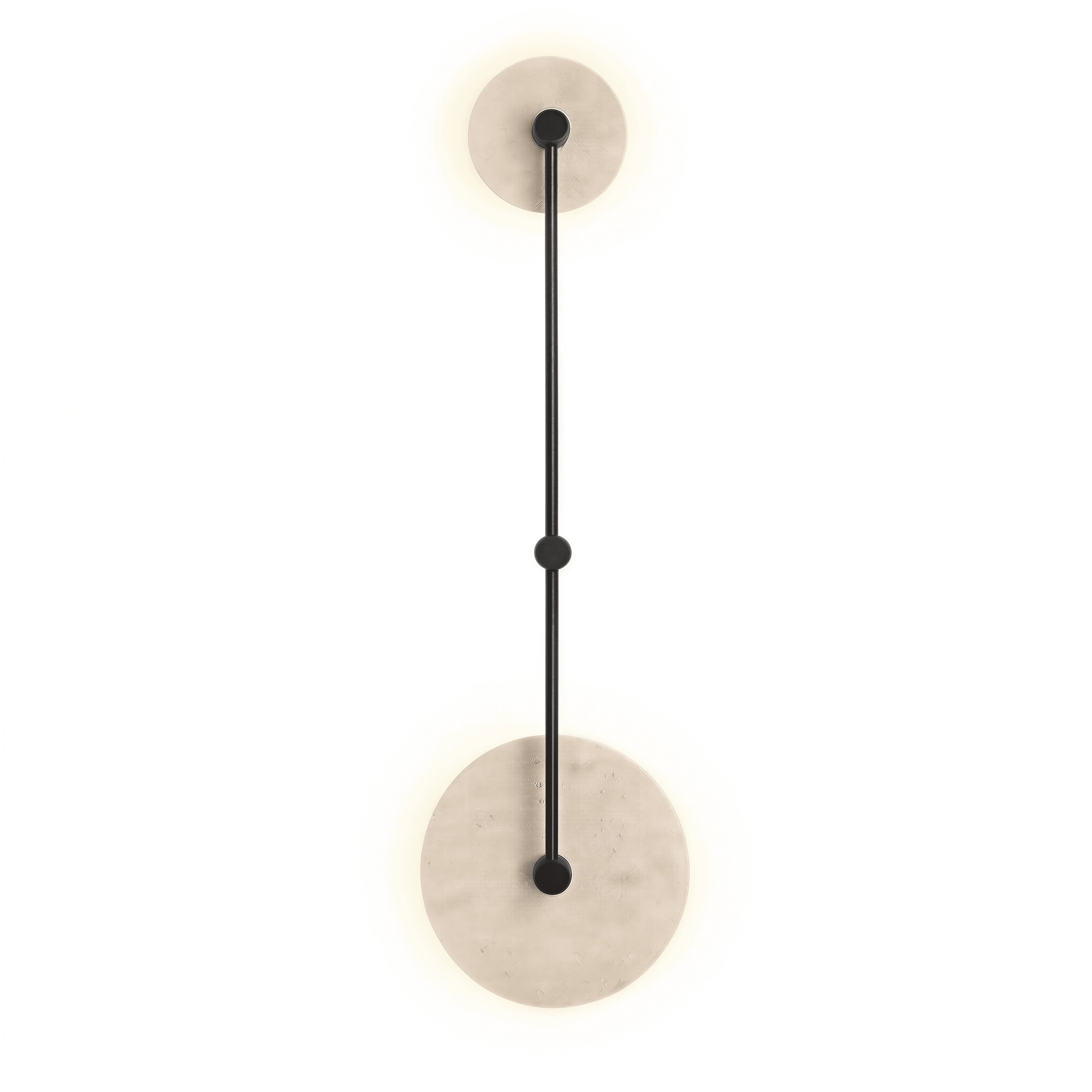 Applique murale design en pierre de travertin et métal noir | Noa